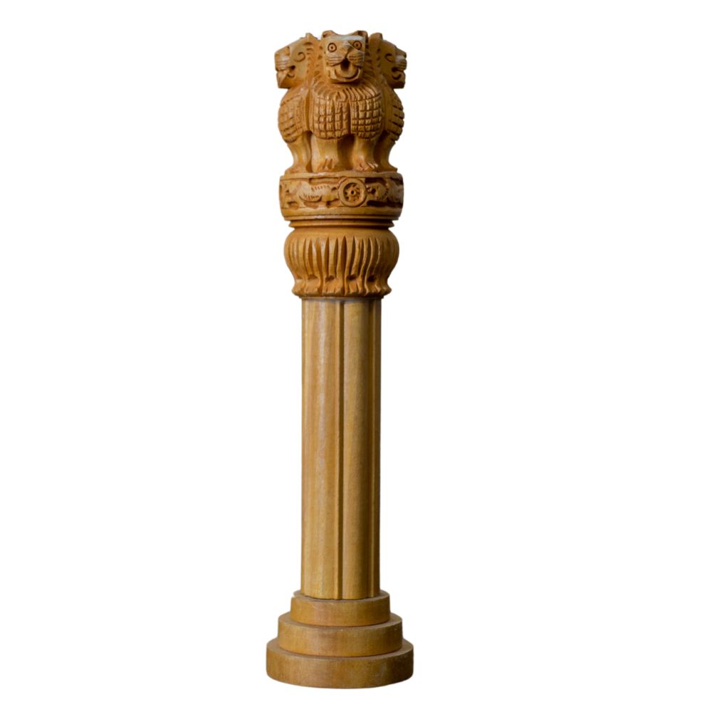 Hand Crafted Wooden Ashoka Pillar