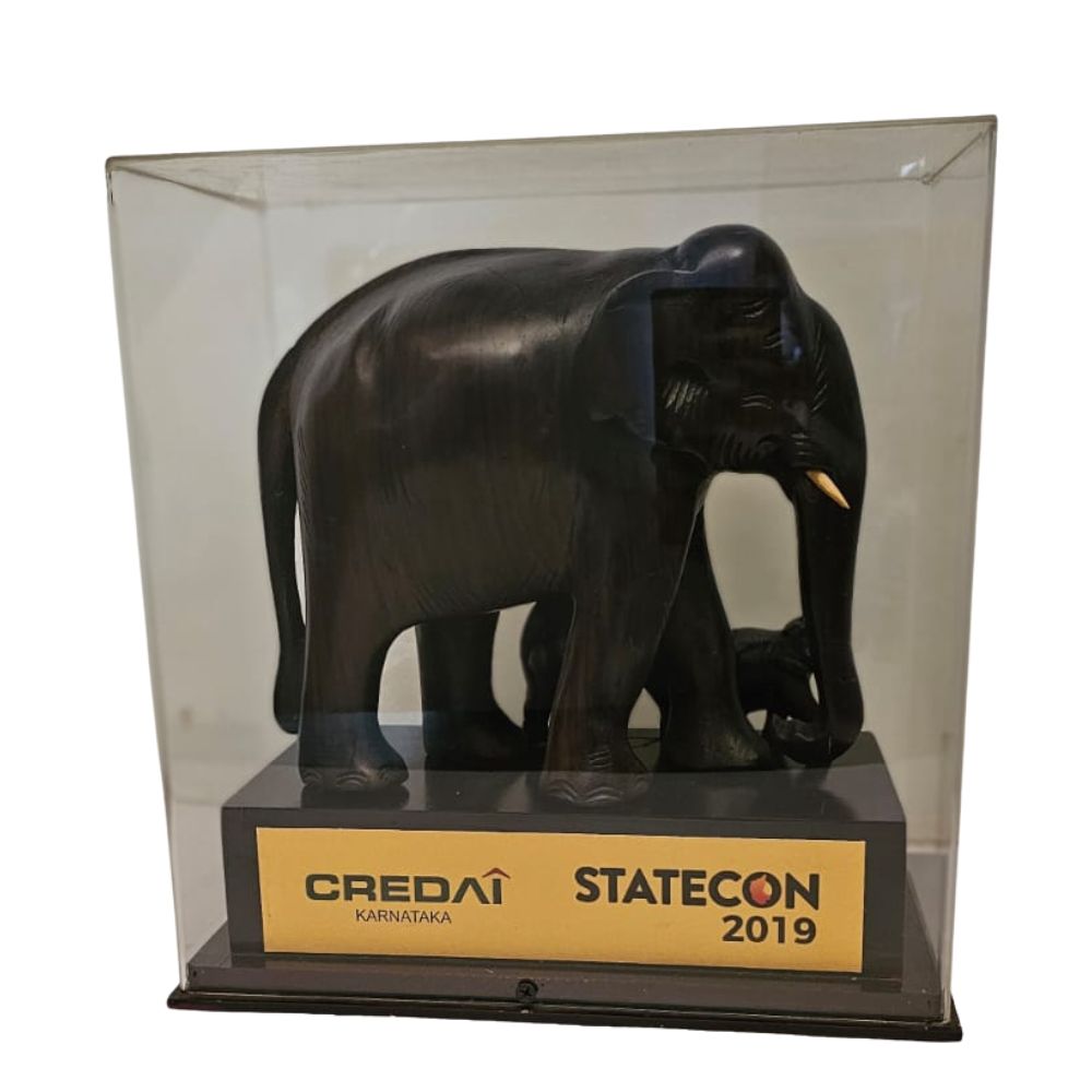 Customized Rosewood Elephant with Acrylic Box