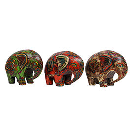 Handcrafted Wooden Sphere Elephant Showpiece