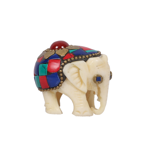 Miniature Camel Bone Trunk-Down Elephant