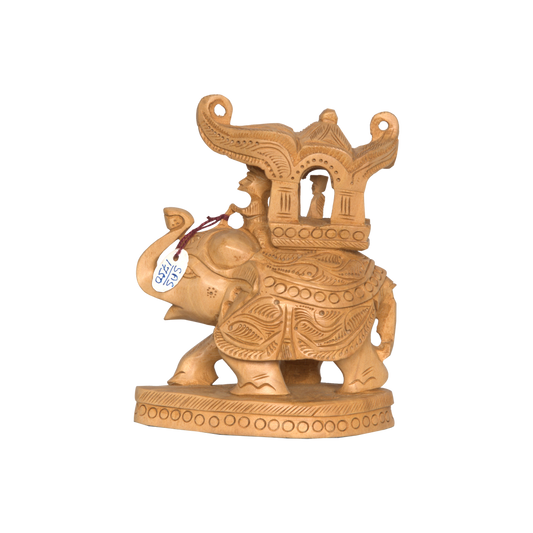 Medium Carved Wooden Ambari Elephant
