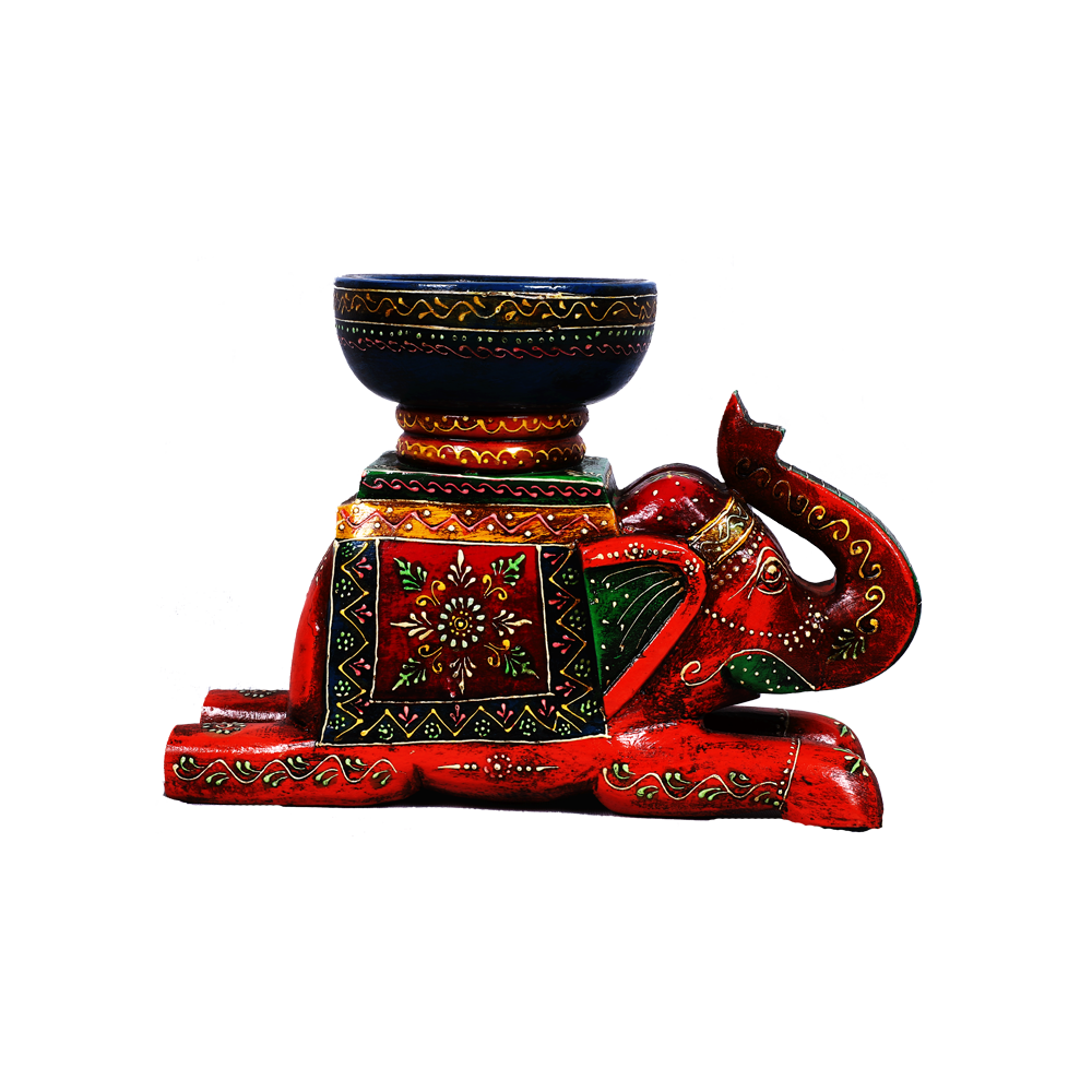 Artistic Wooden Bowl Elephant