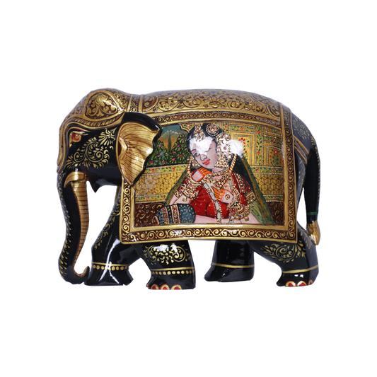Queen's Dark Teak Painted Elephant