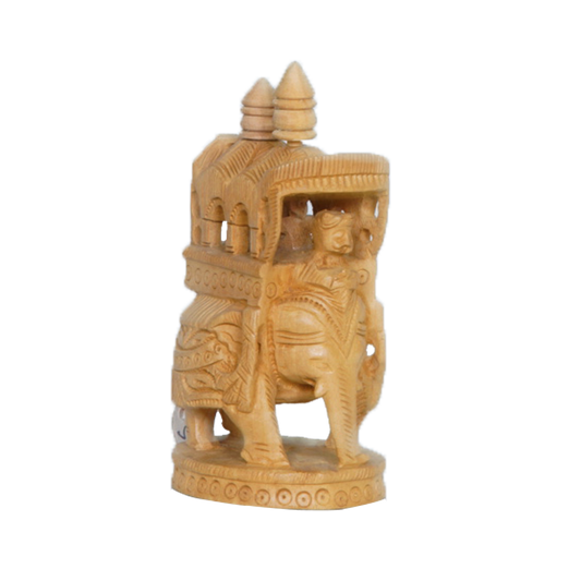 Very Small Carved Wooden Ambari Elephant