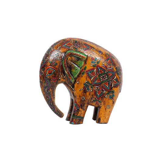 Handcrafted Wooden Sphere Elephant Showpiece