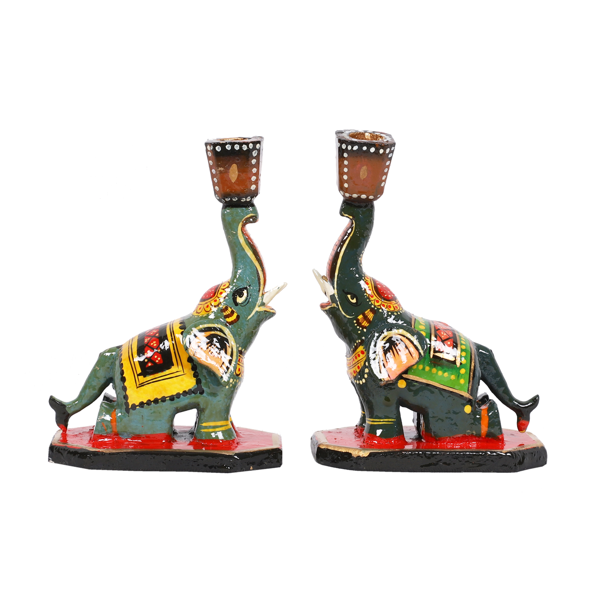 Detailed Wooden Cone Elephant