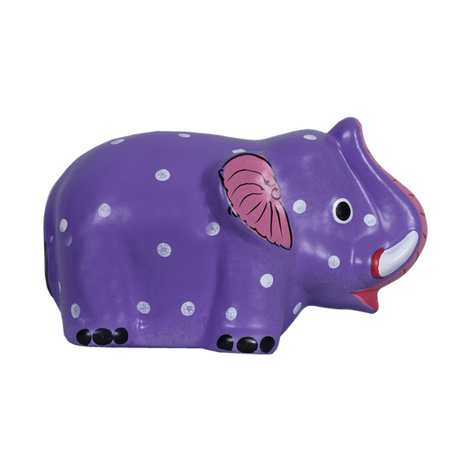 Purple Elephant-Shaped Coin Bank