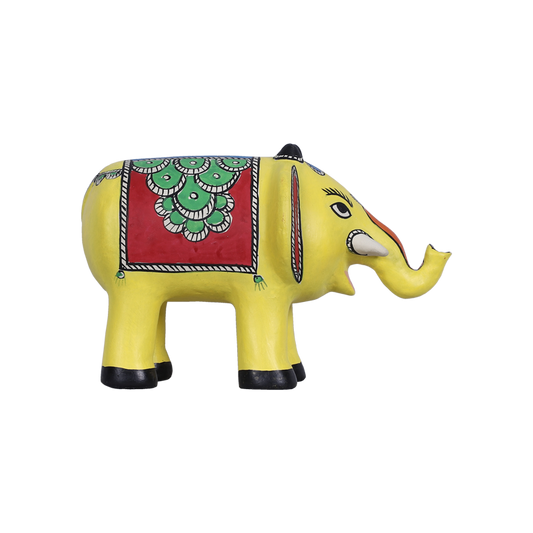 Colorful Traditional Clay Madhubani Elephant
