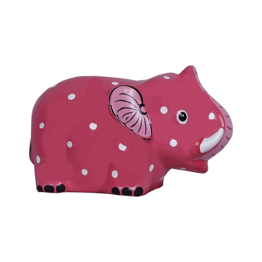 Pink Elephant-Shaped Coin Bank