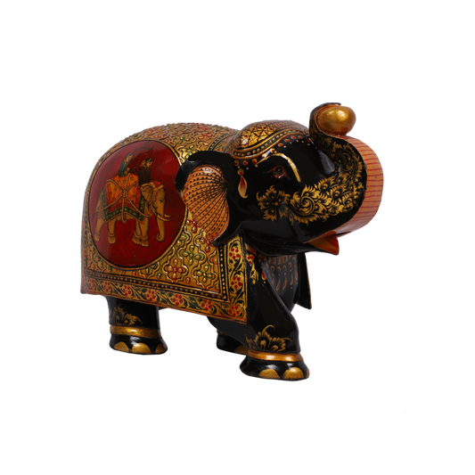 Gold-Leaf Painted Wooden Elephant