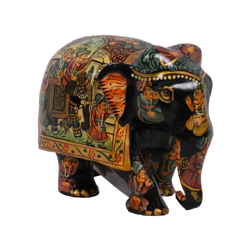 Mughal Painted Wooden Elephant
