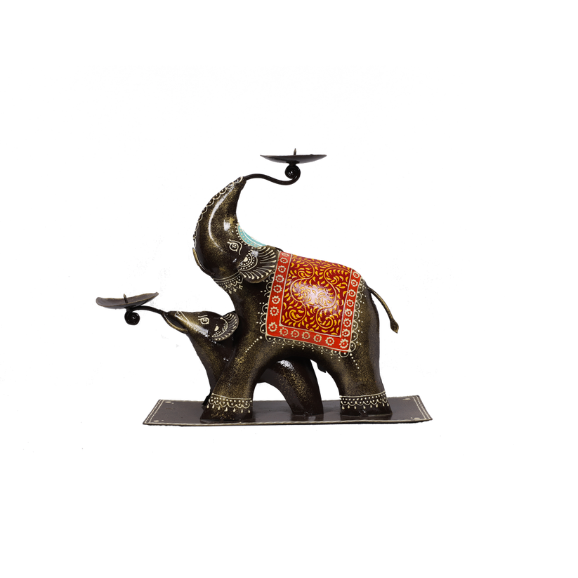 Traditional Iron Elephant Deepa Stand – Desiadda Craft Works LLP