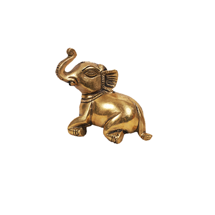 Endearing Brass Seated Elephant