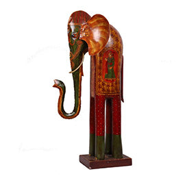 Elegant Wooden and Metal Elephant