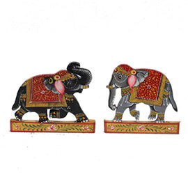 Bright Wooden Elephant Fridge Magnet