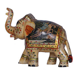 Bright Camel Bone Trunk-Up Royal Elephant