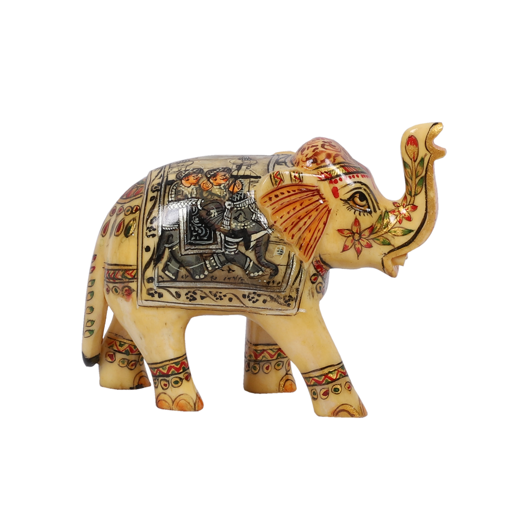 Intricately Carved Camel Bone Elephant