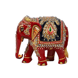 Jewelry-Beaded Painted Wooden Elephant