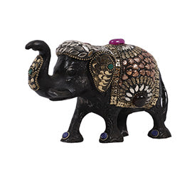 Intricate Aluminium Enamel Elephant