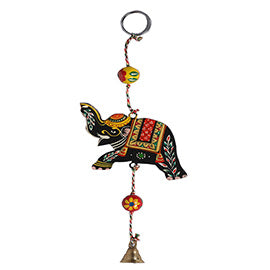 Vibrant Wooden Elephant Hanging