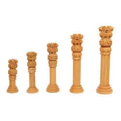 Hand Crafted Wooden Ashoka Pillar