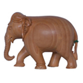 Wild Trunk-Down Wooden Elephant Sculpture