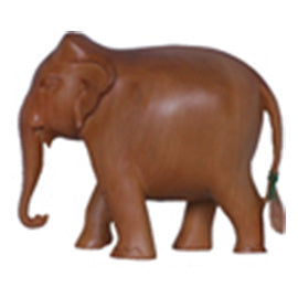 Wild Trunk-Down Wooden Elephant Sculpture