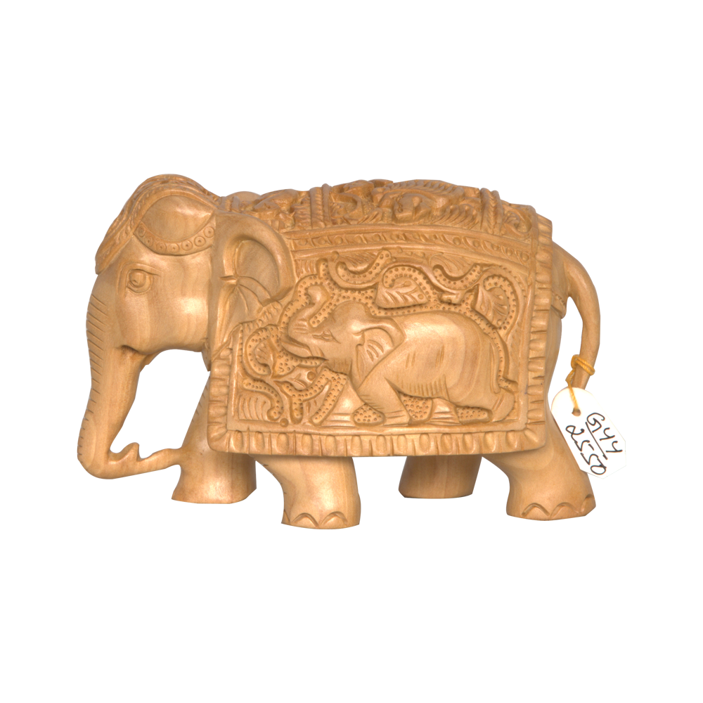 Artistic Wooden Carved Elephant