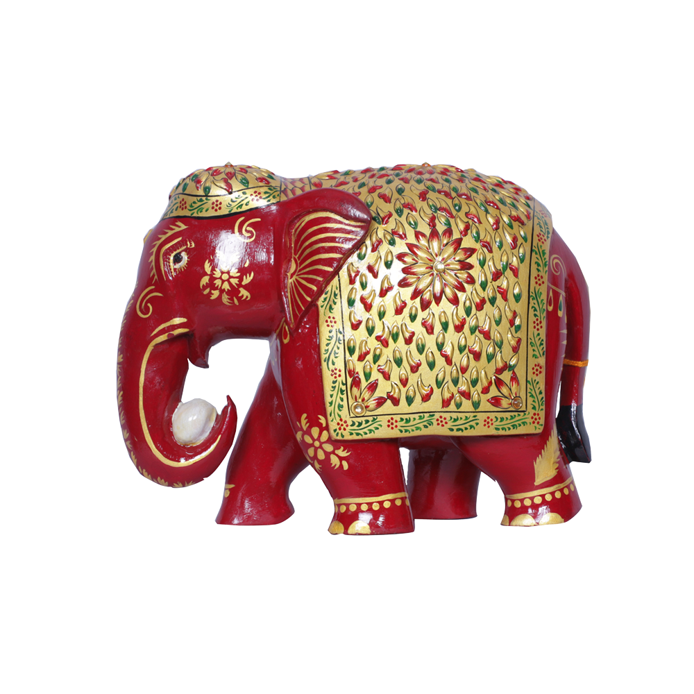 Painted Wooden Elephant