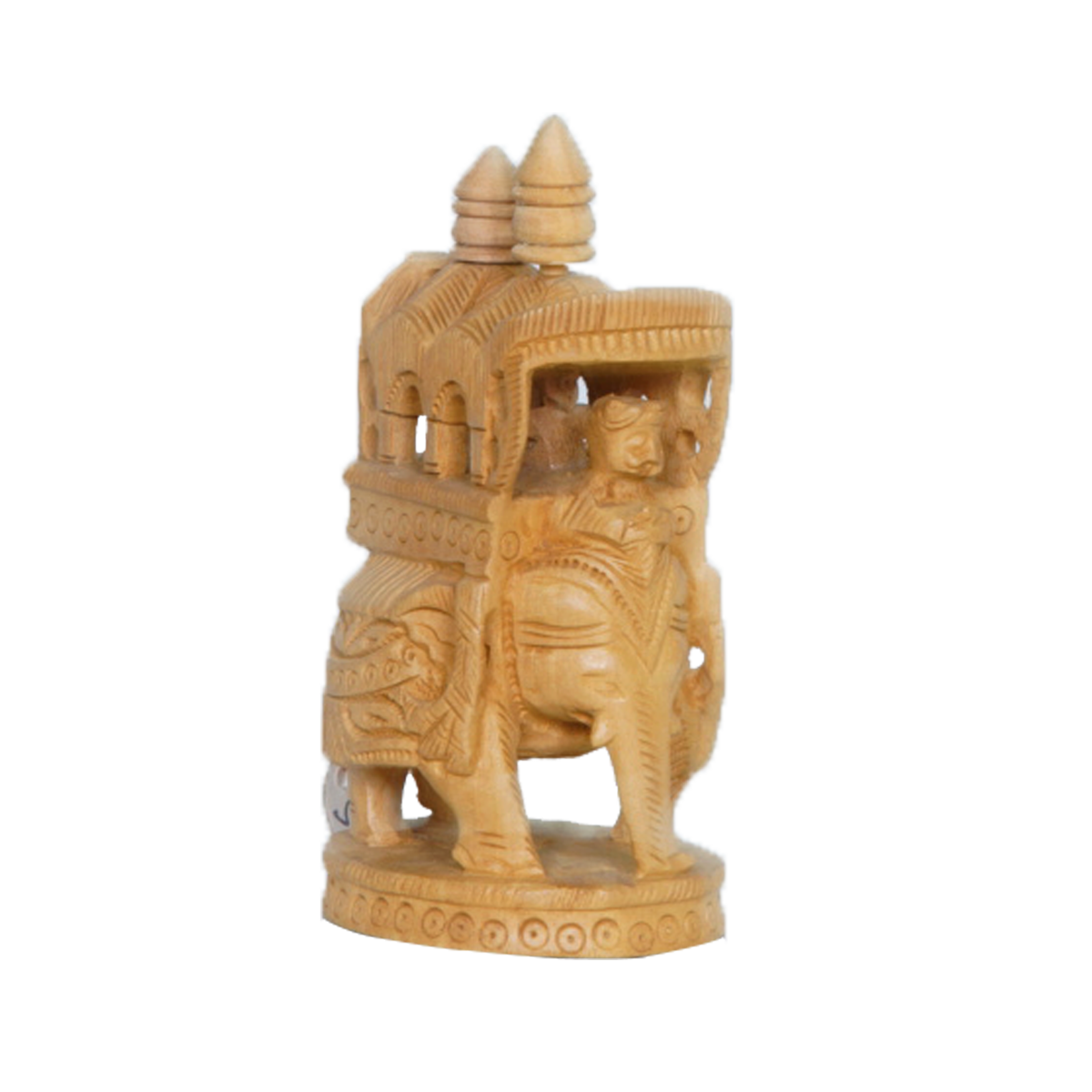 Very Small Carved Wooden Ambari Elephant