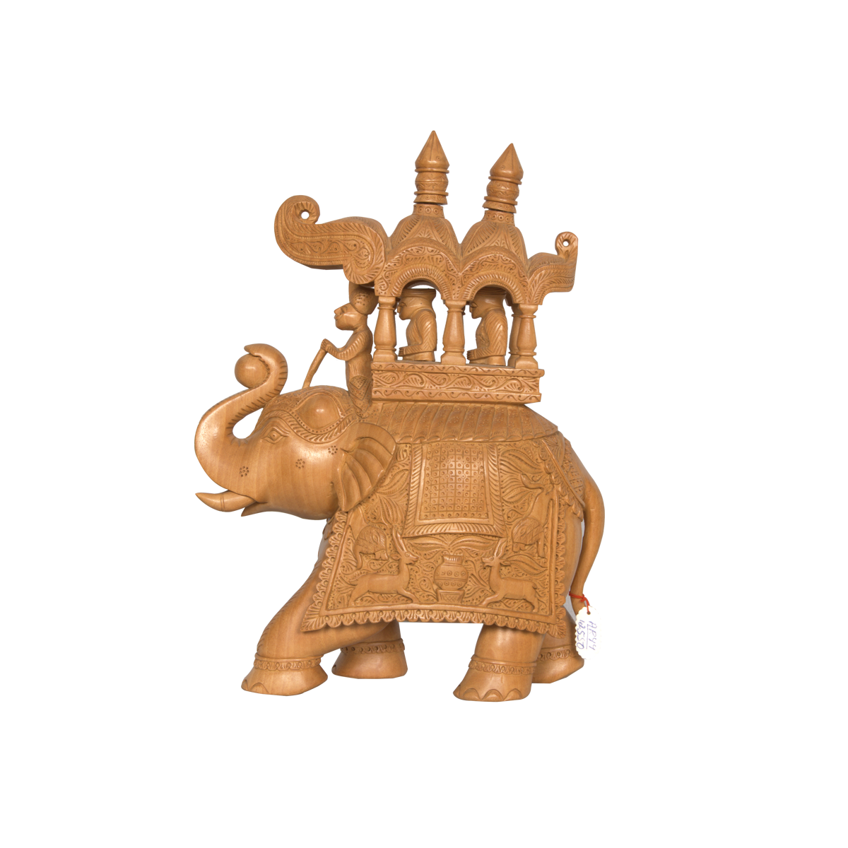 Big Carved Wooden Ambari Elephant