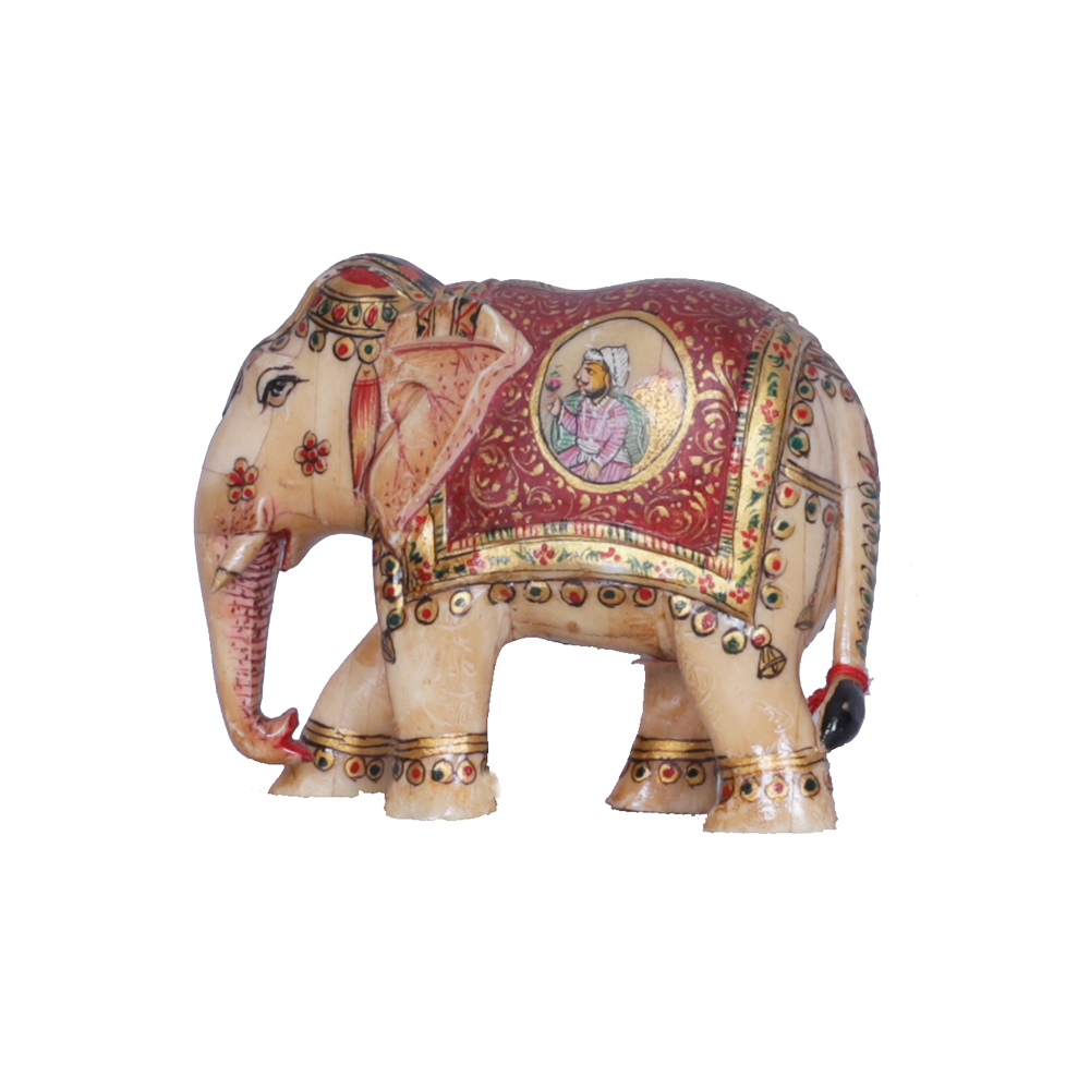 Intricate Painted Elephant Showpiece