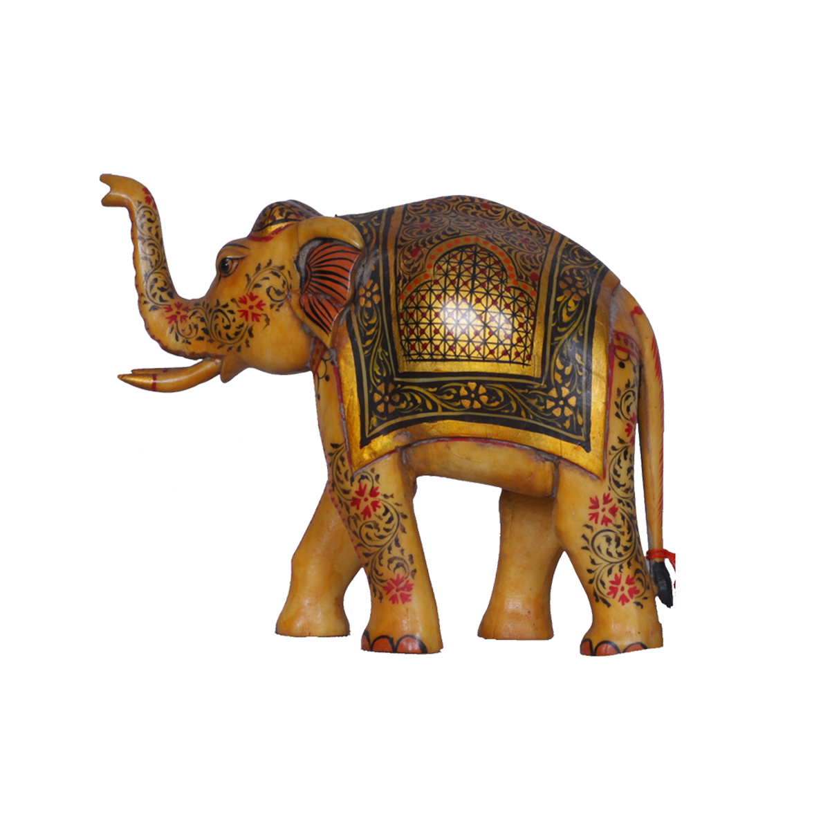 Bright Camel Bone Trunk-Up Elephant Figurine