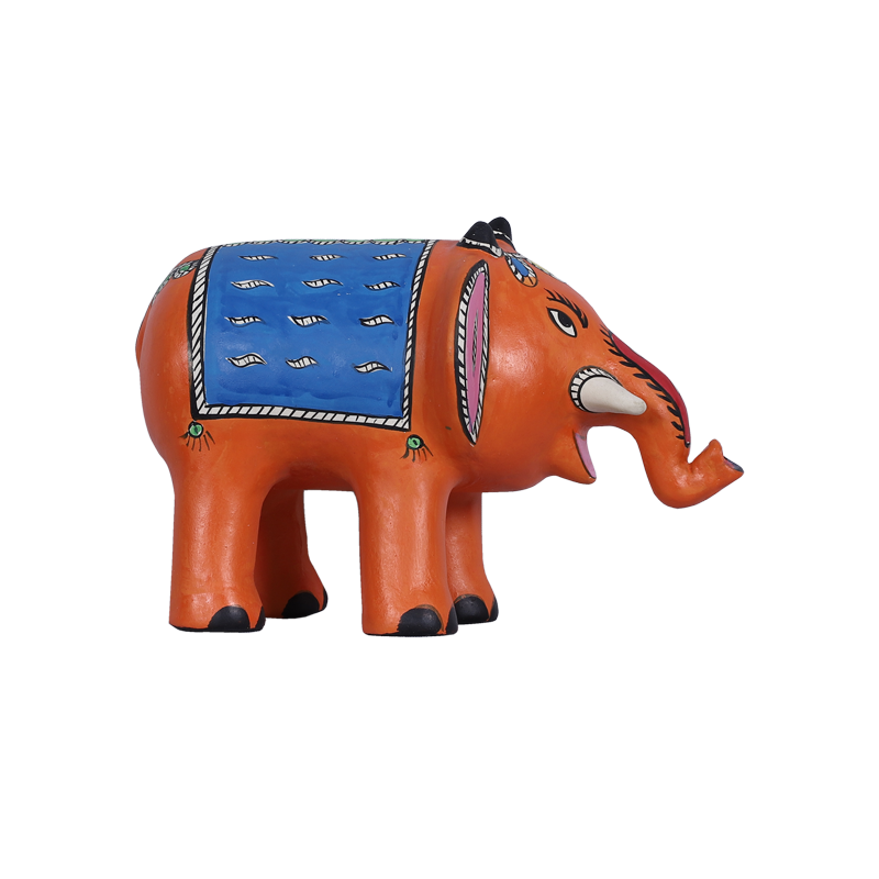 Traditional Madhubani Wooden Elephant