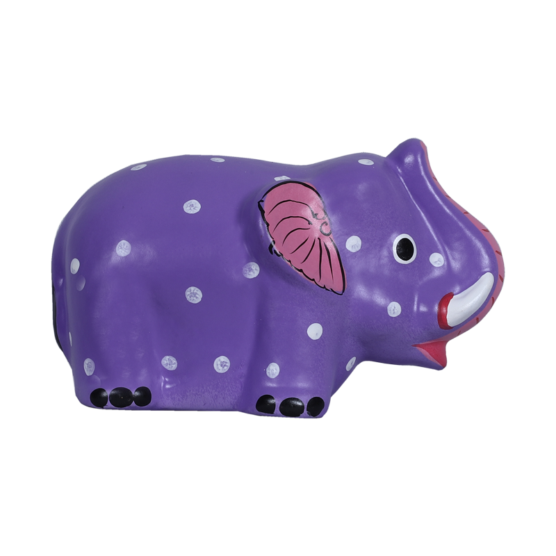 Purple Elephant-Shaped Coin Bank