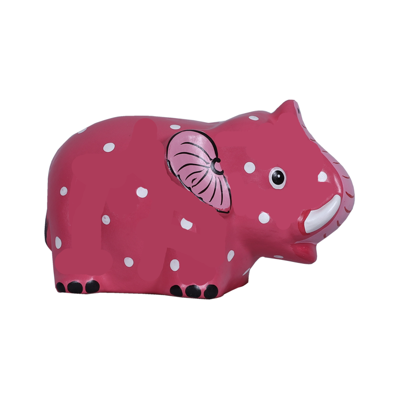 Pink Elephant-Shaped Coin Bank