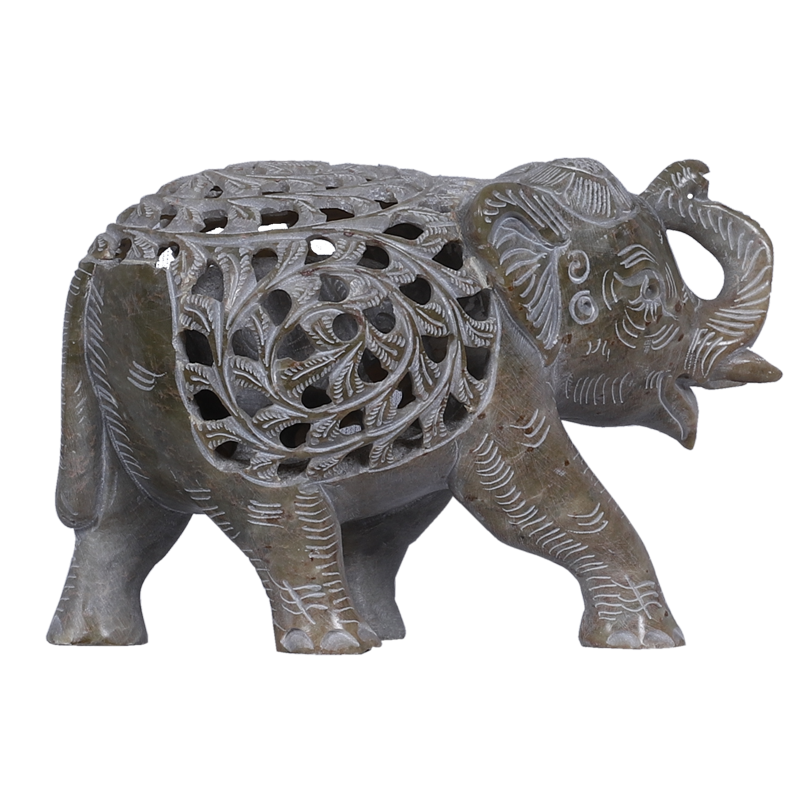 Intricate Stone Elephant