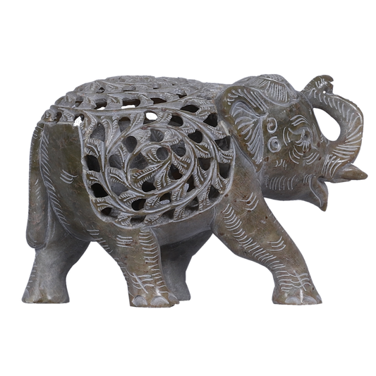 Intricate Stone Elephant