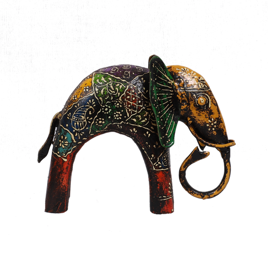 Wooden Elephant with Metal Baby Set