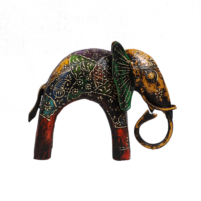 Wooden Elephant with Metal Baby Set