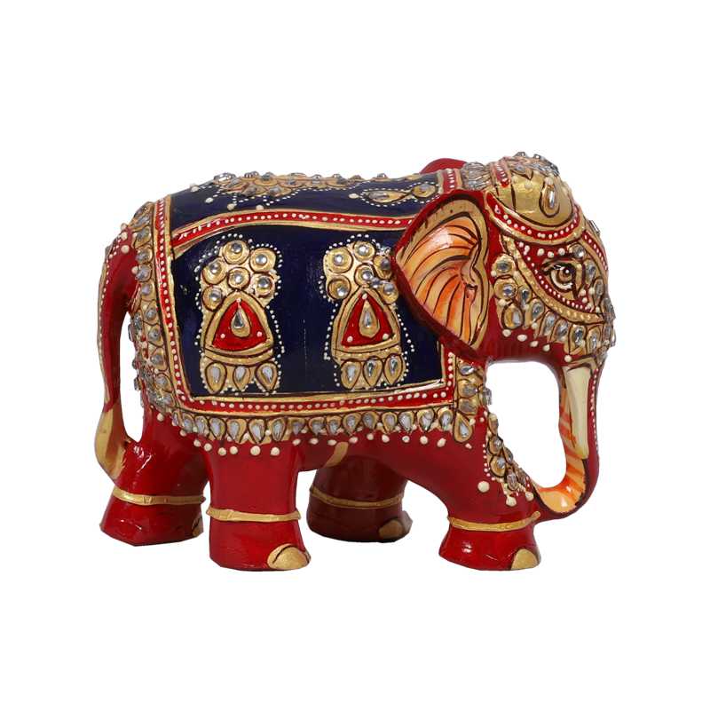 Small Wooden Jewellery Painting Elephant